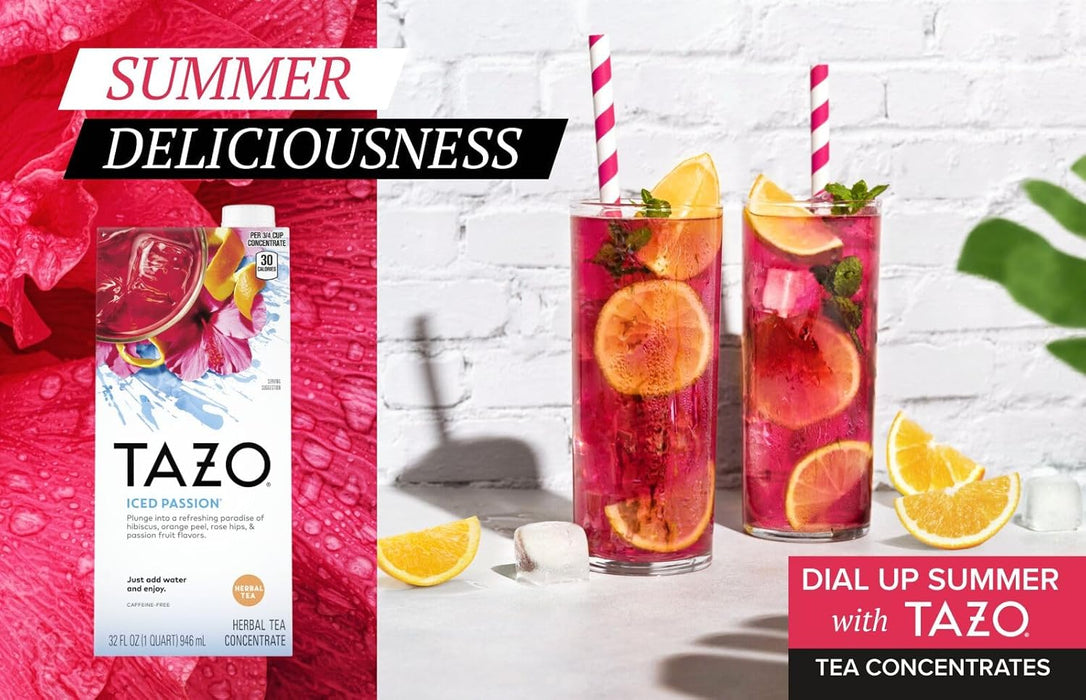 Tazo  Iced Passion Herbal Tea Concentrate  32 Fl Oz