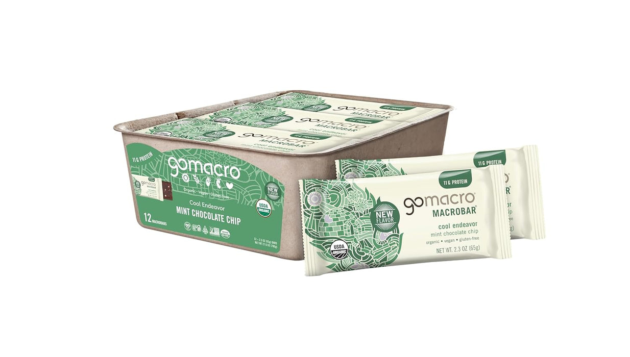 Gomacro Organic Macrobar; Mint Chocolate Chip 2.3 OZ