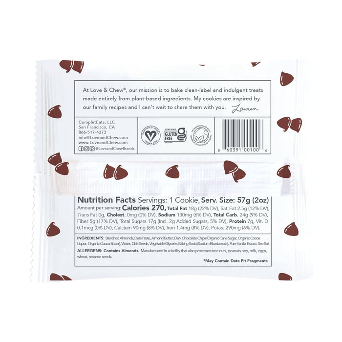 Love + Chew  Cookie Chocolate Chia  2 Oz