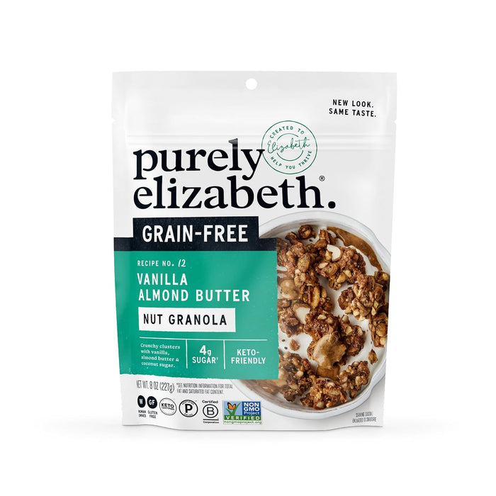 Purely Elizabeth  Grain Free Granola Vanilla Almond Butter Nut Granola   8 Oz