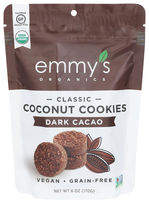 Emmys Organics  Organic Coconut Cookies Dark Cacao   6 Oz