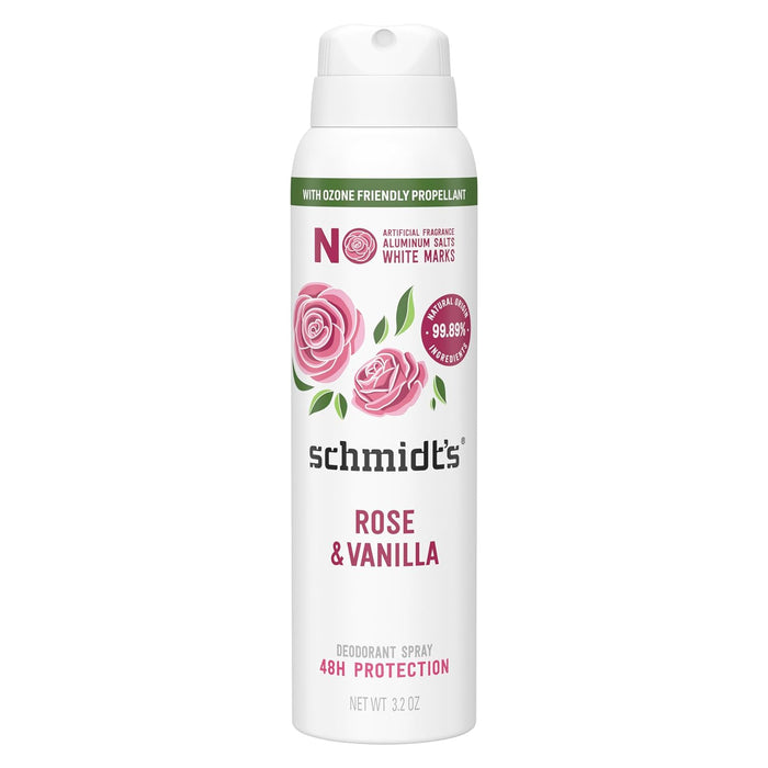 Schmidt's Natural Deodorant Spray Rose Vanilla 3.2 oz