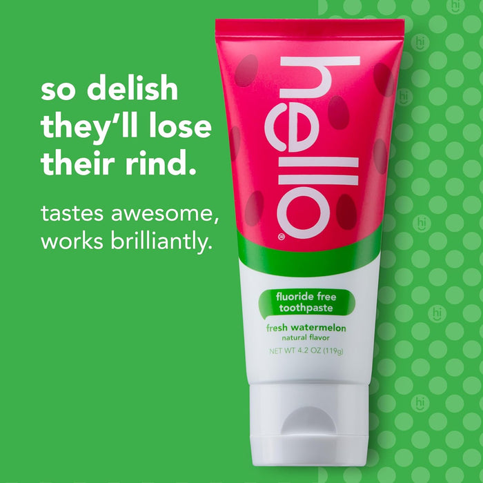 Hello Products  Toothpaste Natural Watermelon Fluoride Free  4.2 Oz