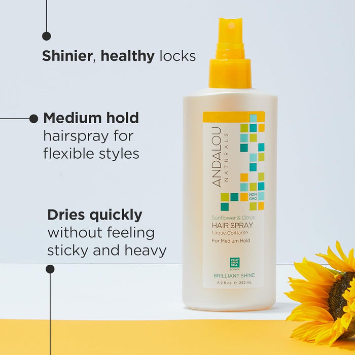 Andalou Naturals Perfect Hold Hair Spray Sunflower And Citrus 8.2 Oz