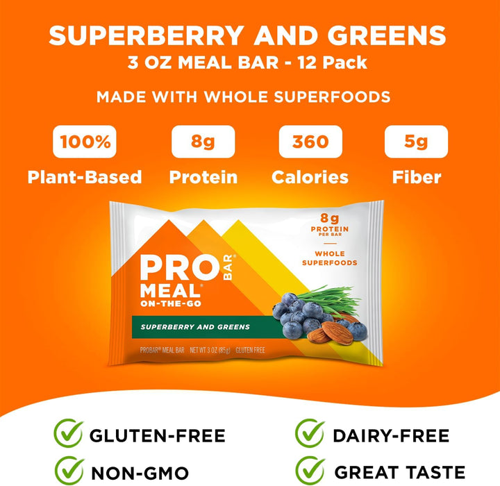 Probar  Meal Bar Superberry And Greens   3 Oz