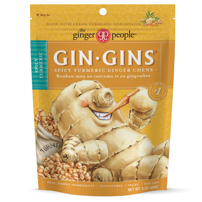 GIN GINS Spicy Turmeric Ginger Chews 3oz