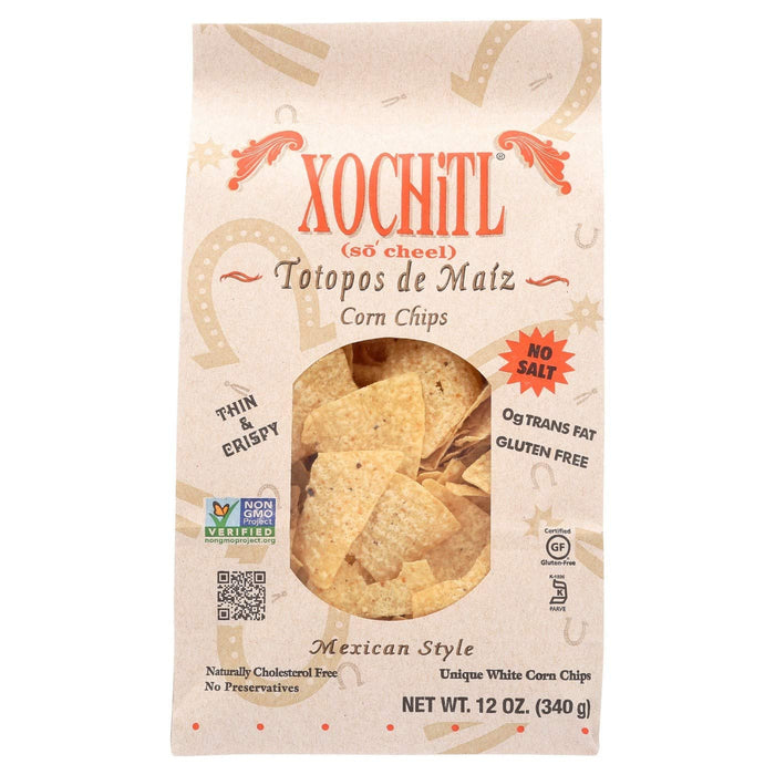 Xochitl  White Corn Chips Mexican Sytle No Salt  12 Oz