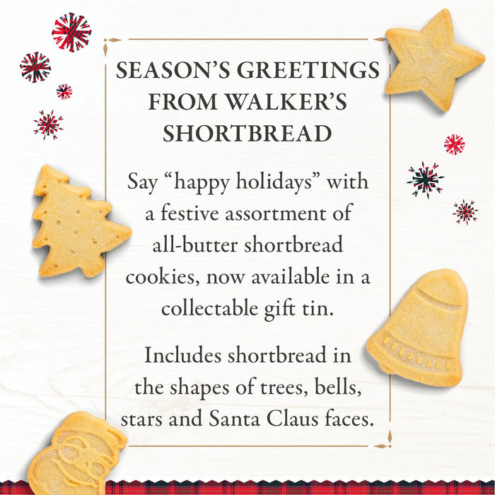 Walker`S Shortbread  Cookie Tin Festive Shape X By  8.8 Oz