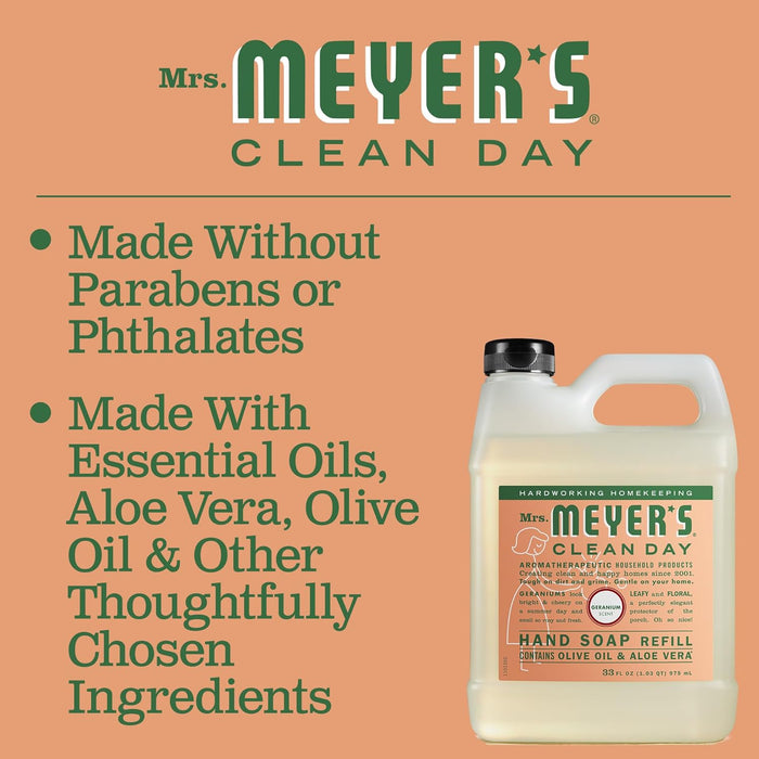 Mrs. Meyer'S Clean Day Liquid Hand Soap Refill Geranium 33 Oz