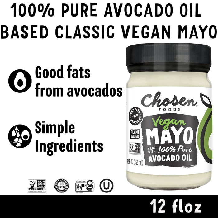 Chosen Foods Classic Vegan Mayo Made With Avocado Oil 12 oz