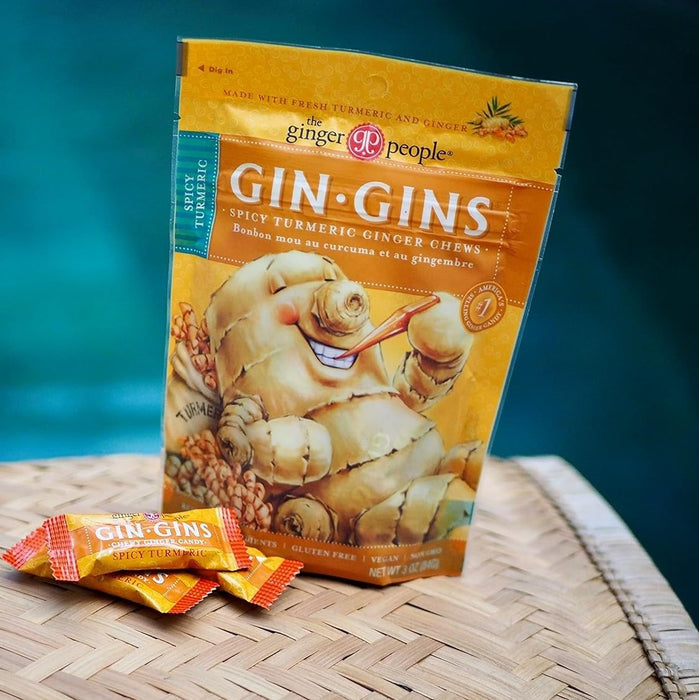 GIN GINS Spicy Turmeric Ginger Chews 3oz