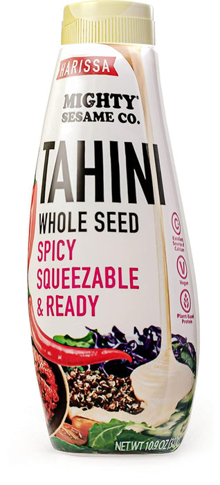 Mighty Sesame Harissa Tahini Spicy Chili Squeezable and Ready Paste 10.9oz