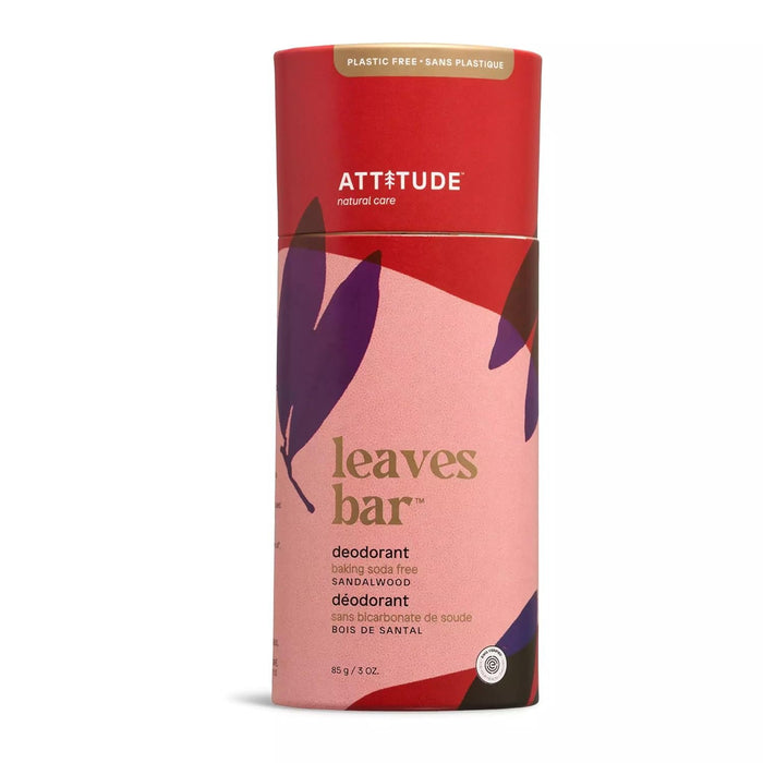 ATTITUDE Plastic Free Aluminum Free Sandalwood Deodorant 3 Ounces