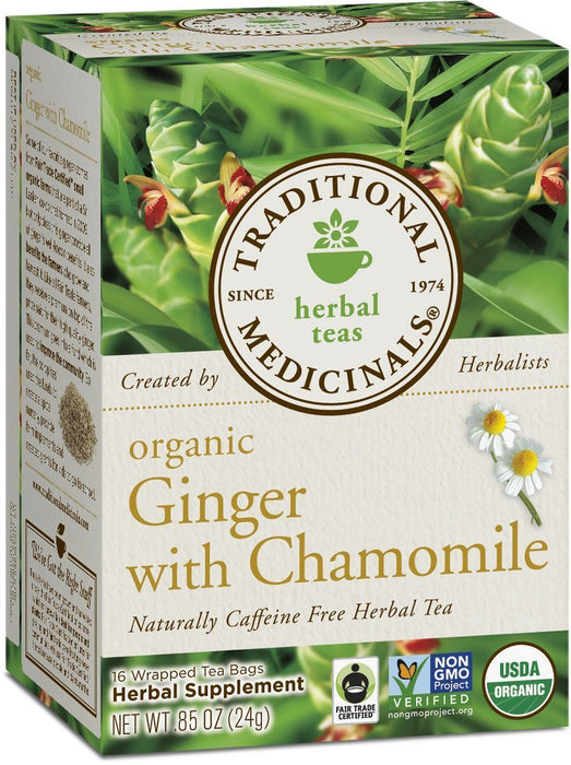 Traditional Medicinals  Organic Ginger & Chamomile Tea  16 Bag