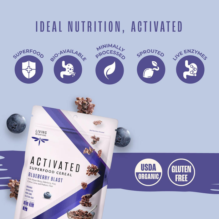 Living Intentions  Activated Superfood Cereal Blueberry Blast   9 Oz