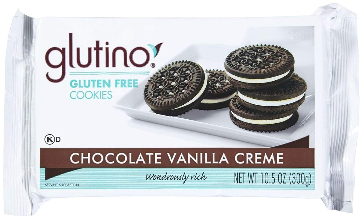 Glutino  Cookies Gluten Free Chocolate Vanilla Creme  10.5 Oz