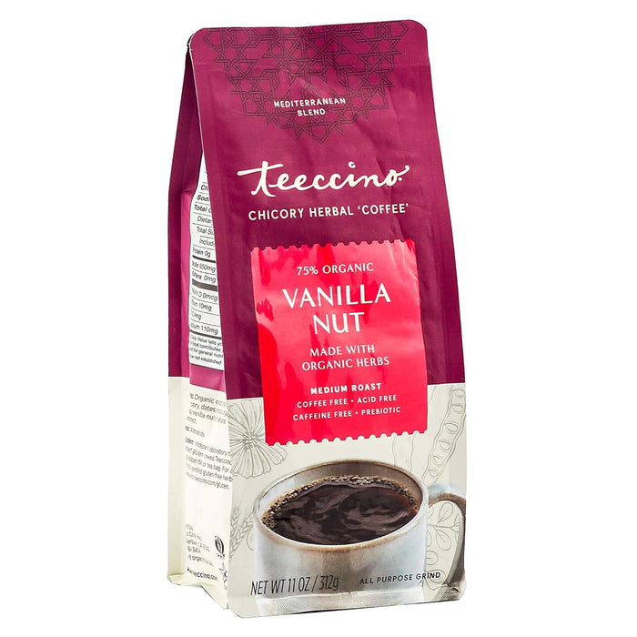 Teeccino  Mediterranean Herbal Coffee Vanilla Nut   11 oz