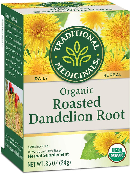 Traditional Medicinals  Organic Roasted Dandelion Root Herbal Tea  Tea Bags  16 Bag