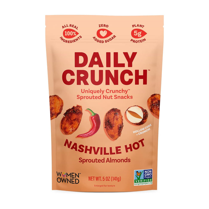 Daily Crunch Sprouted Almonds Nashville Hot 5 oz