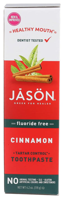 JASON Fluoride Free Healthy Mouth Cinnamon Toothpaste 4.2 OZ