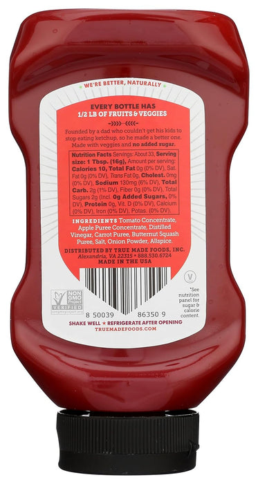 True Made Foods Ketchup No Sugar 18.5 oz