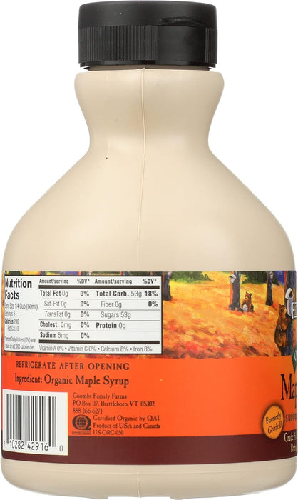 Coombs Family Farms  Organic Grade A Dark Maple Syrup  16 Oz