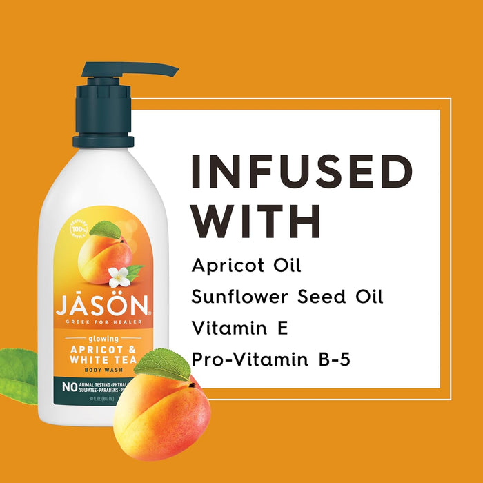 Jason Natural Products  Satin Shower Body Wash Apricot 30 Oz