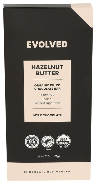 Evolved  Organic Hazelnut Butter Filled Milk Chocolate Bar   2.5 Oz