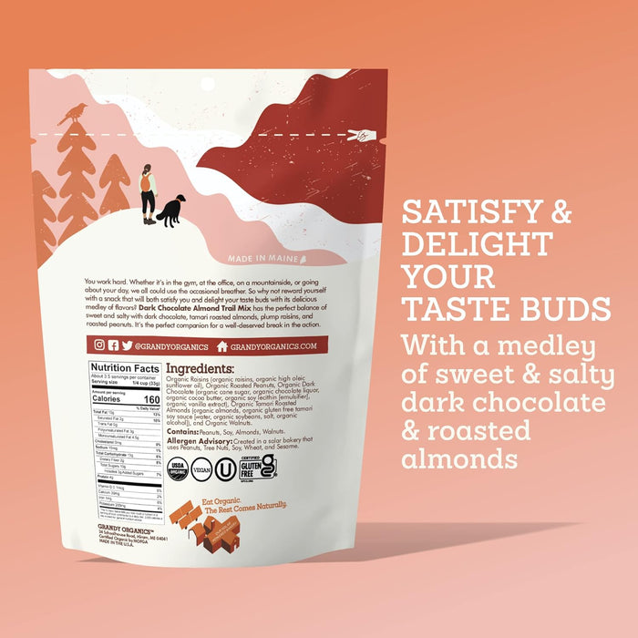 Grandy Organics  Organic Dark Chocolate Almond Trail Mix  4 Oz