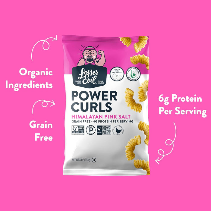 Lesser Evil  Organic Power Curls Himalayan Pink Salt  4 Oz