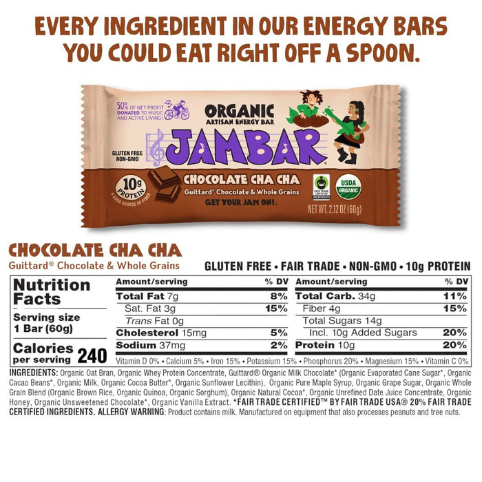 Jambar Energy Bar Chocolate Cha Cha 2.12 OZ