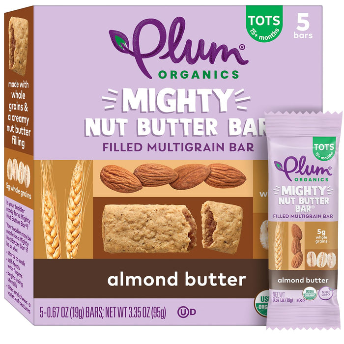 Plum Organics  Tots Bars Tots Snacks Almond Butter  5/.67 Oz