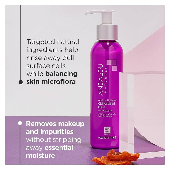 Andalou Naturals Cleansing Milk For Dry Sensitive Apricot Probiotic 6 Oz