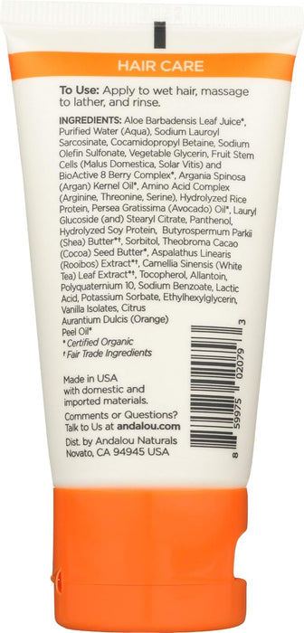 Andalou Naturals  Argan Oil And Shea Moisture Rich Shampoo  1.7 Oz