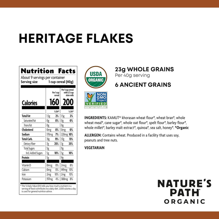 Nature'S Path  Cereal Organic Heritage Flakes   13.25 Oz