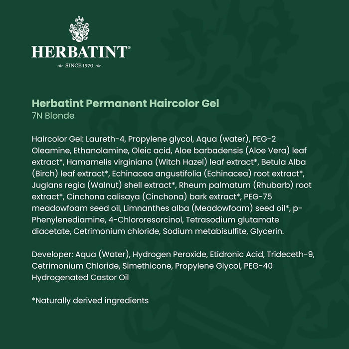 Herbatint  Permanent Haircolour Gel 7N Blonde  1 Each  4 Oz