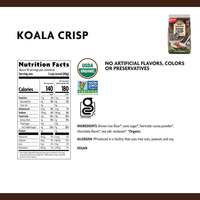 Nature`S Path-Envirokidz  Organic Koala Crisp Chocolate Cereal   25.6 Oz