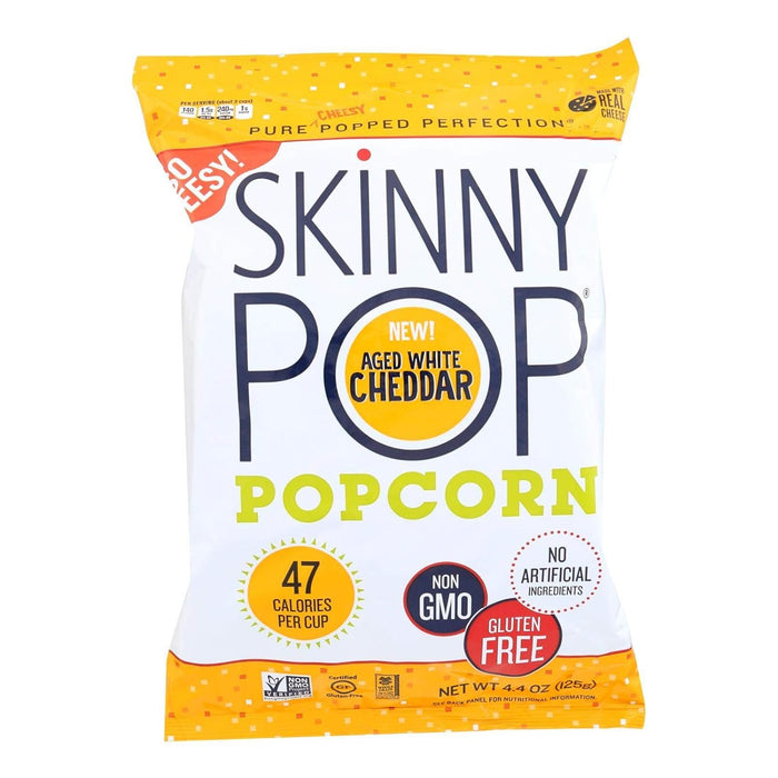 Skinnypop Popcorn  Popcorn Aged White Cheddar  4.4 Oz