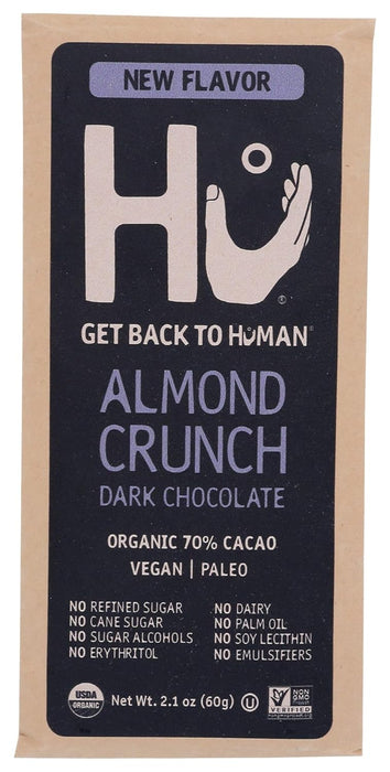 Hu Kitchen Organic Dark Chocolate Almond Crunch Bar 2.1 oz