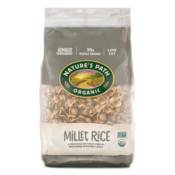 Nature'S Path  Organic Millet Rice Oat Bran Flakes Cereal   32 Oz