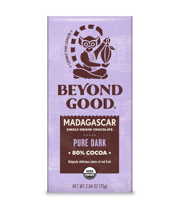 Beyond Good  Chocolate Bar 80% Pure Dark Chocolate   2.64 Oz