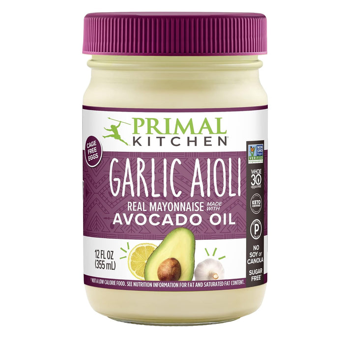 Primal Kitchen  Garlic Aioli Avocado Oil Mayonnaise  12 oz