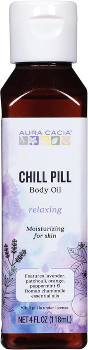 Aura Cacia  Chill Pill Relaxing Body Oil   4 Oz