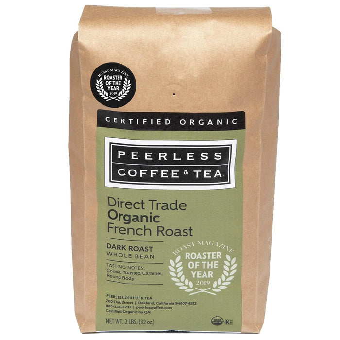 Peerless Coffee & Tea  Organic Dark Roast Whole Bean Coffee   2 lb