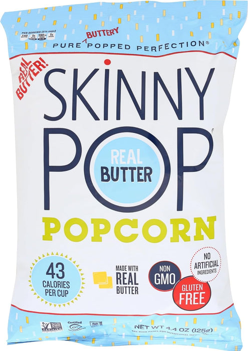Skinnypop Popcorn  Popcorn Real Butter  4.4 Oz