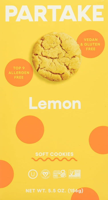 Partake Foods  Soft Lemon Cookies Box  5.5 Oz