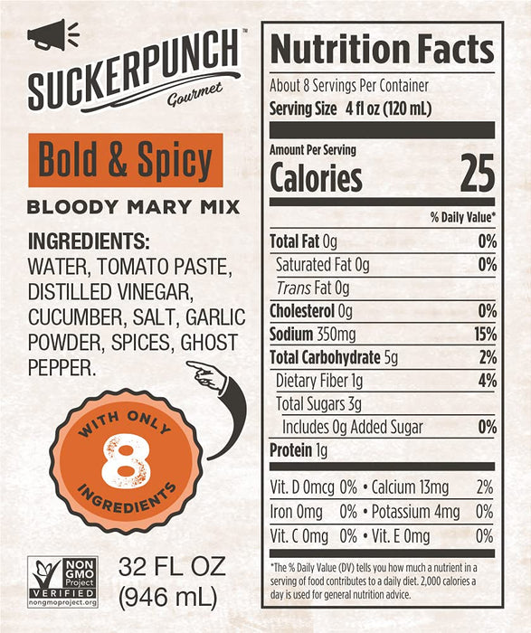 Suckerpunch  Blood Mary Mix Bold & Spicy  32 Oz