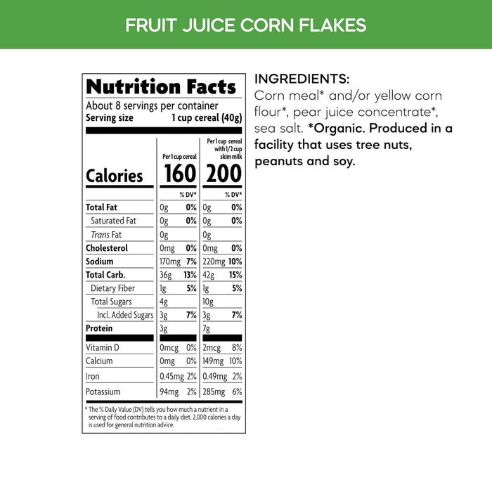 Nature'S Path  Organic Corn Flakes Cereal Fruit Juice Sweetened   26.4 Oz