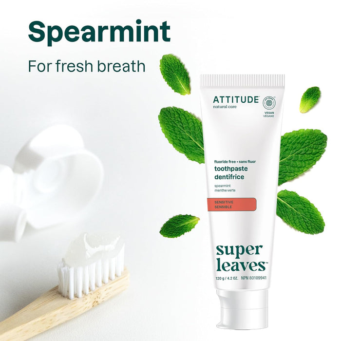 ATTITUDE Fluoride-Free Toothpaste Sensitive Peppermint 4.2 OZ