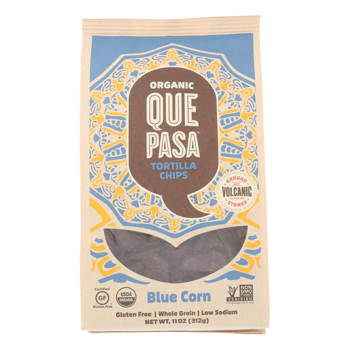 Que Pasa  Organic Tortilla Chips Blue  11 Oz